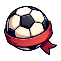 Football ball with red ribbon icon